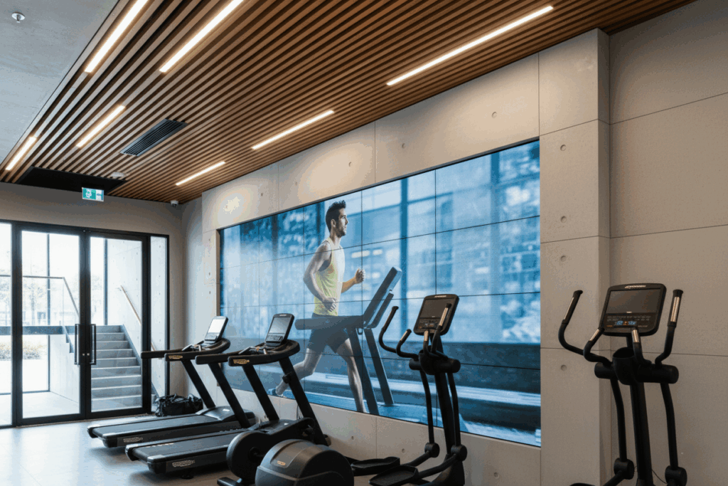 LED in fitness showroom